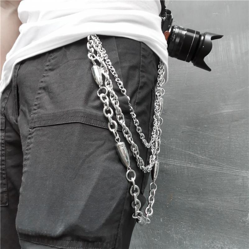 Badass Punk Mens Triple Long Bullet Wallet Chain Pants Chain Jeans